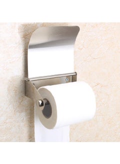 Shoppingekart Wall Mounted Stainless Steel Paper Towel Holder Toilet Tissue Holder Roll Paper Holder Box Roll Organizer for Kitchen Bathroom Stand 013 Tissue Roll Holder Steel Silver 1 Pcs  - Image 1
