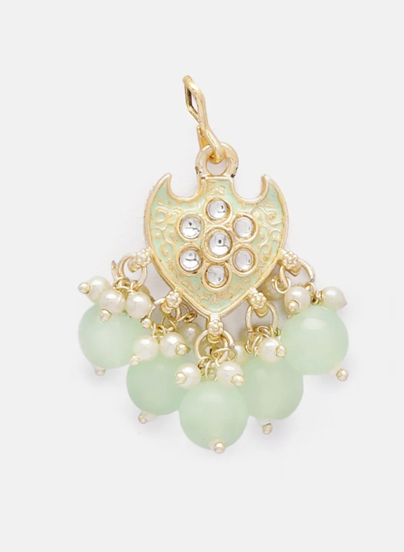 Priyaasi Kundan-Studded  Beaded Contemporary Drop Earrings