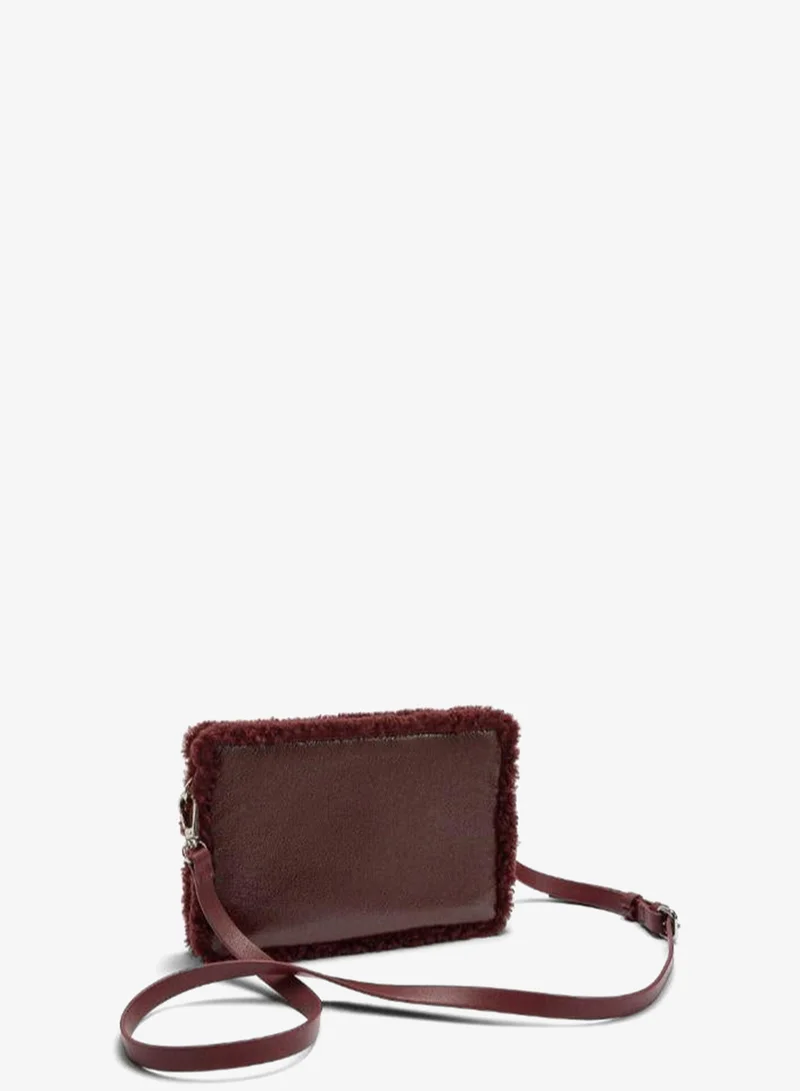 PARFOIS Red Crossbody bag with fur-effect edges for Women | Best Price UAE