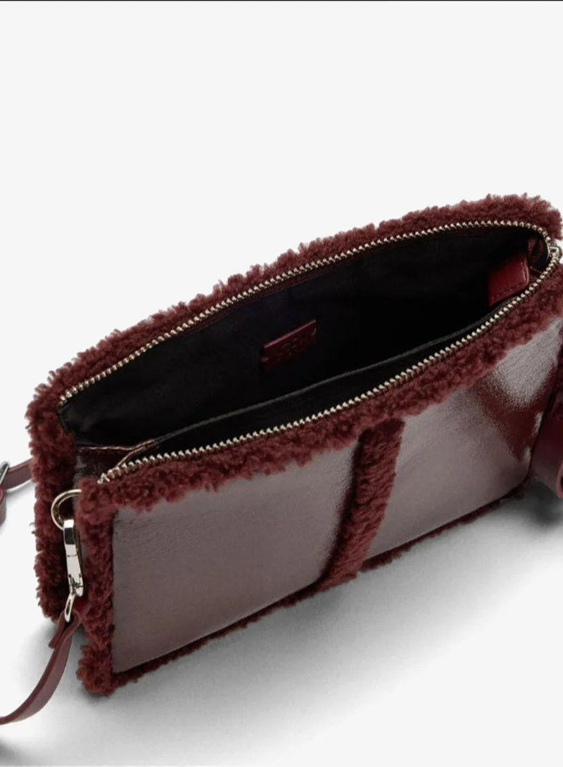 PARFOIS Red Crossbody bag with fur-effect edges for Women | Best Price UAE