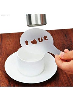 HOMEZSTYLE HOMEZSTYLE 16Piece Barista Coffee Stencil Set Latte Art Cappuccino Cookie Icing Cake Cupcake Decorating Templates with Duster Spray Tools 
