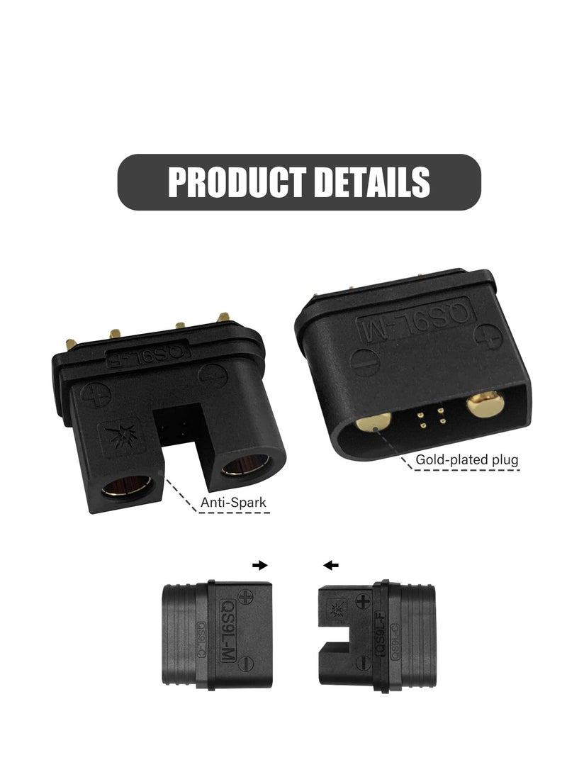 Excefore 180 Amp High Current Quick Connector, Anti-Spark Connector 6-10 Gauge Quick Connect/Disconnect Battery Terminal for Golf E-Bike RV Winches Lifts Motor- 2 Pcs Qs9L  - Image 3