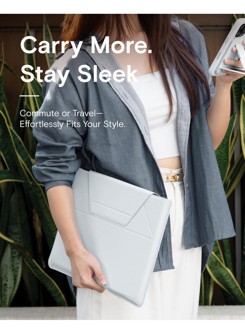 موفت حقيبة كمبيوتر محمول MOFT مع حامل، مناسبة لأجهزة الكمبيوتر المحمولة مقاس 15-16 بوصة، مصنوعة من الجلد النباتي، مزودة بزوايا قابلة للتعديل، ومساحة تخزين قابلة للتوسيع، متوافقة مع MacBook Air 2021 و2022 - Image 4