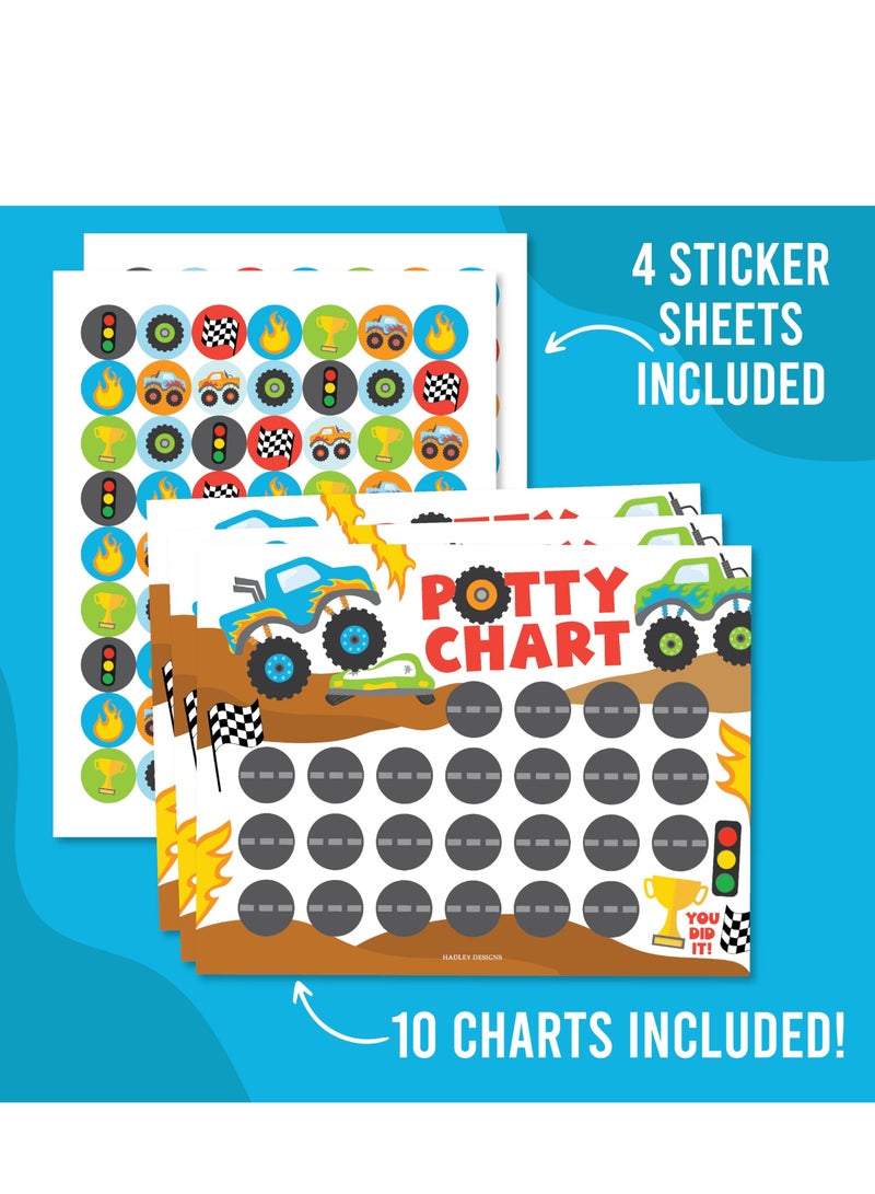 Beauenty 10 Sheet Potty Training Chart, Potty Training Chart with Stickers Toilet, Potty Training Charts Stickers for Toddlers, Fun and Motivating Themes for Every Child (Truck) - Image 3
