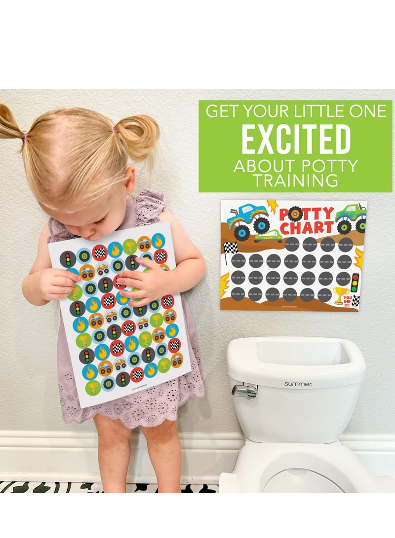 Beauenty 10 Sheet Potty Training Chart, Potty Training Chart with Stickers Toilet, Potty Training Charts Stickers for Toddlers, Fun and Motivating Themes for Every Child (Truck) - Image 4