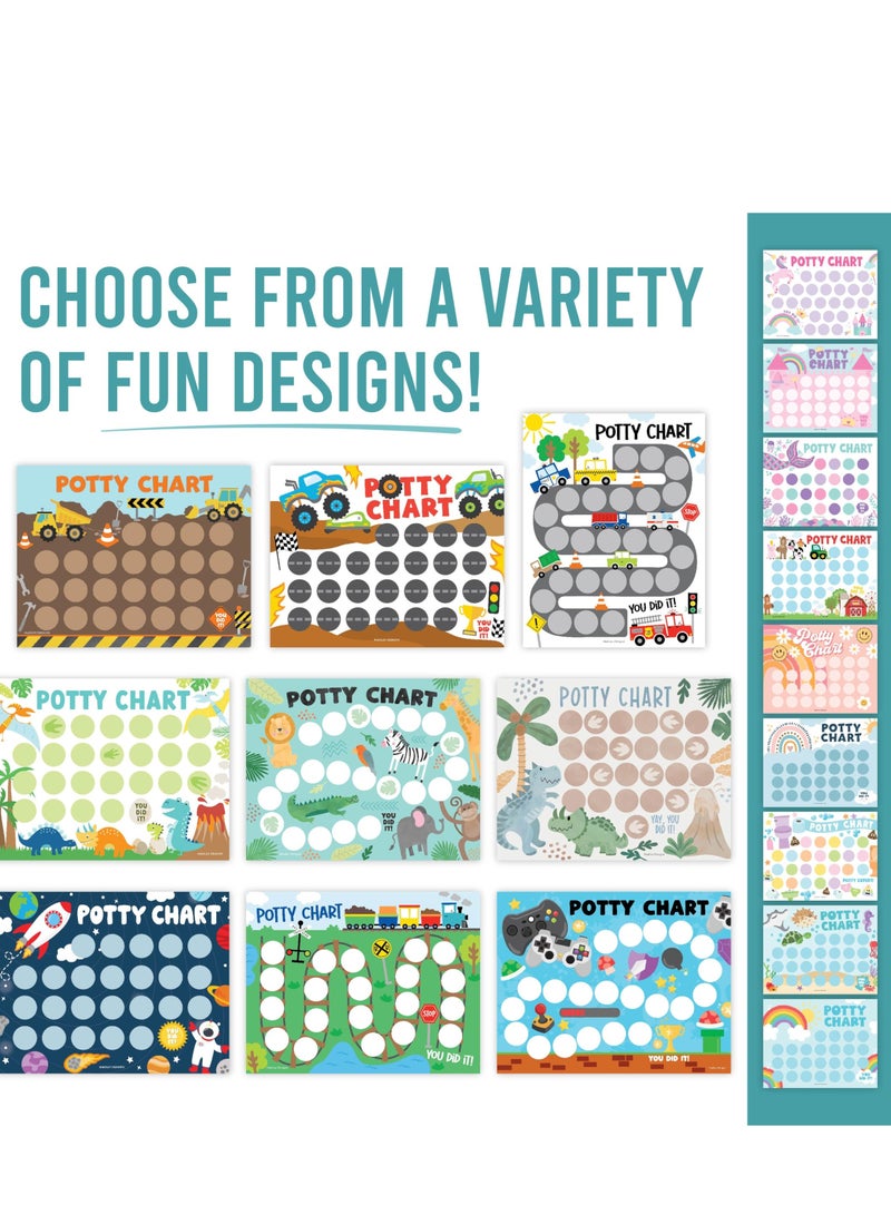 Beauenty 10 Sheet Potty Training Chart, Potty Training Chart with Stickers Toilet, Potty Training Charts Stickers for Toddlers, Fun and Motivating Themes for Every Child (Truck) - Image 2