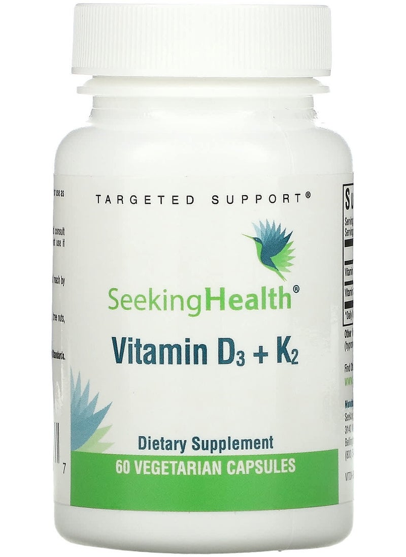 Seeking Health Vitamin D3 + K2, 60 Vegetarian Capsules 