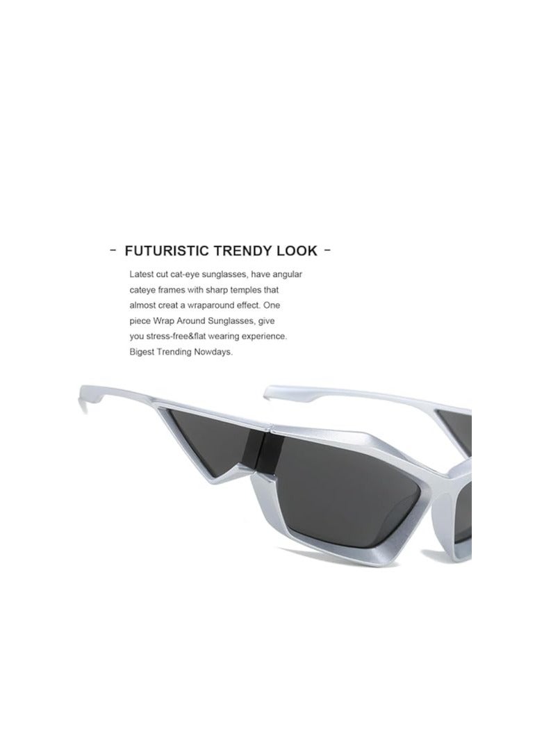 Excefore نظارات شمسية عصرية للرجال والنساء، نظارات رياضية رائعة بأسلوب Y2K، نظارات بأسلوب المستقبل - Image 4