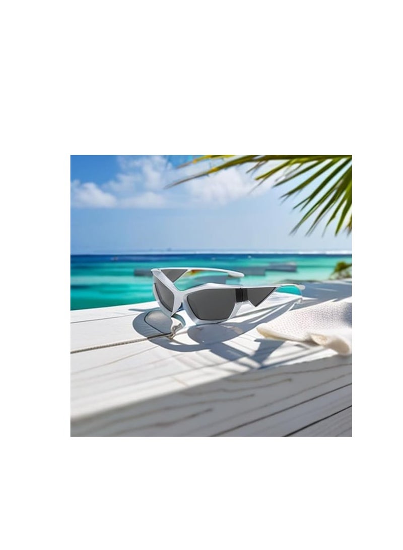 Excefore نظارات شمسية عصرية للرجال والنساء، نظارات رياضية رائعة بأسلوب Y2K، نظارات بأسلوب المستقبل - Image 2