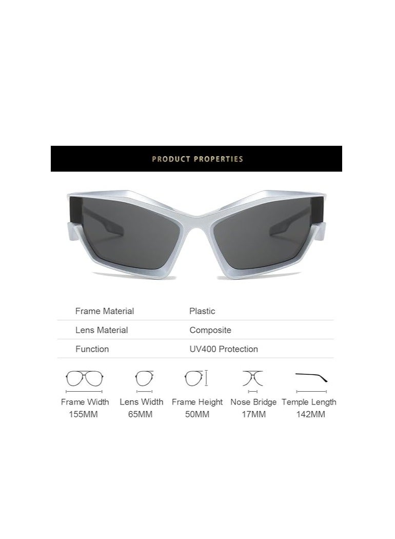 Excefore نظارات شمسية عصرية للرجال والنساء، نظارات رياضية رائعة بأسلوب Y2K، نظارات بأسلوب المستقبل - Image 5