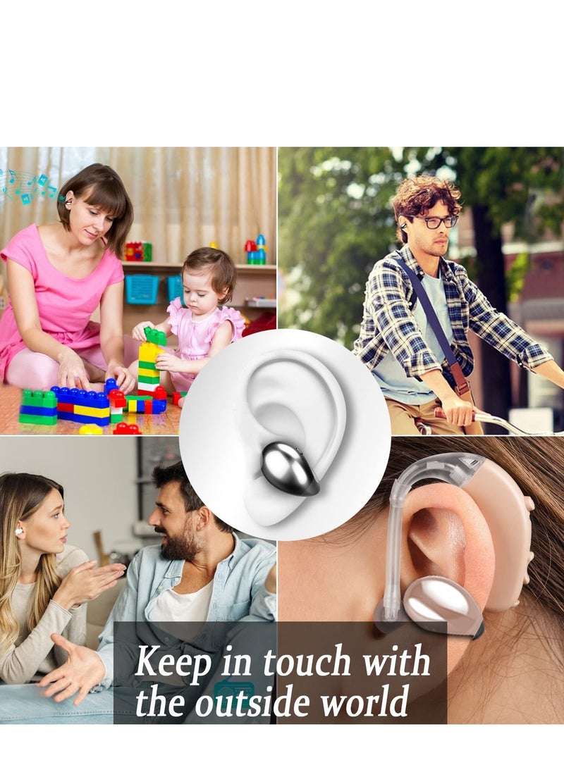 Excefore Wireless Earbuds with Earhooks Mini Bone Conduction Headphones Waterproof Bluetooth Earpiece Noise Canceling Headset Sports 5.0 Earphones for Cycling Driving, Gym, White  - Image 4