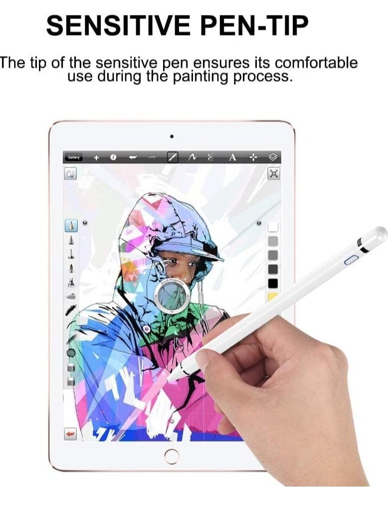 ELTRAZONE Capacitive Stylus Pen For Phone Tablet Touch Screen Pen for Android/IOS Apple iPad Tablet Samsung Stylus Pen Touch Pencil Draw (White) - Image 5