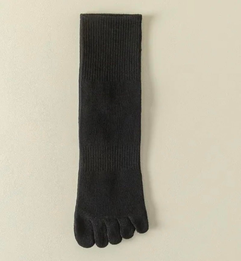 Freshfoot 100% Pure Organic Cotton Mid Calf Length Five Finger Toe Socks For Men & Women, Stylish Fit, Black, Grey, White,(Size UK-3-UK8) - Image 3