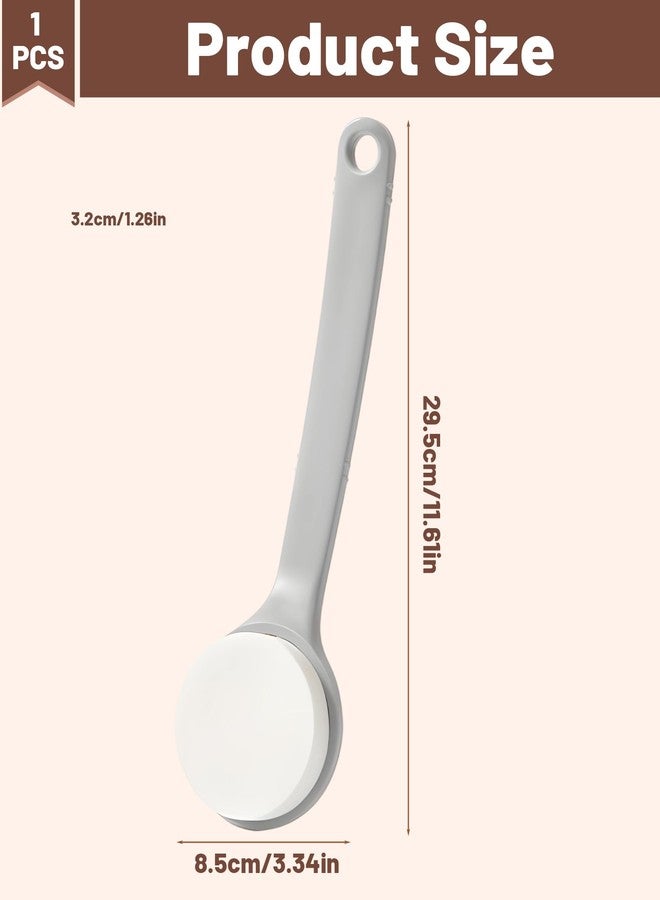 xinxingin Dry Brushing Body Brush, Back Scrubber for Bathing with Long Handle, Dry Brush for Skin Exfoliation and Lotion Applicator for Back, Grey, 29.5 cm (11.6 in) - Image 2