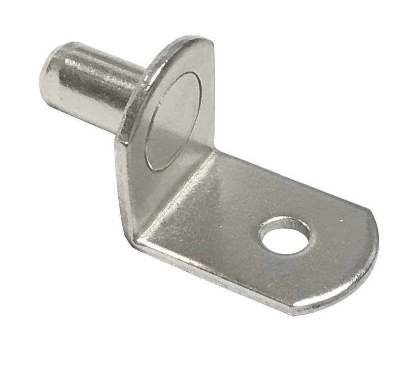 Delatanus 6mm Shelf Pegs,Bracket L-Shaped Support Pegs Pins with Hole for Cabinet Closet Nickel Plated-20PCS - Image 1