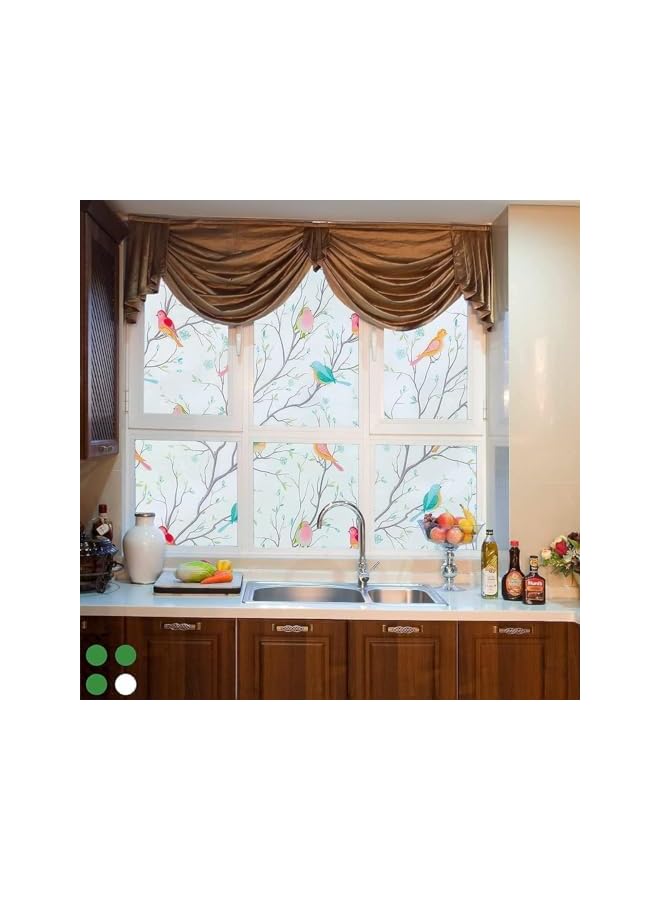 The Bros Film Opaque Non-Adhesive Frosted Bird Window Film Decorative Static Cling Film Bird Window Stickers for GF-WF-90-2WB Home Office 35.5In. by 78.7In. (90 x 200Cm),White - Image 4