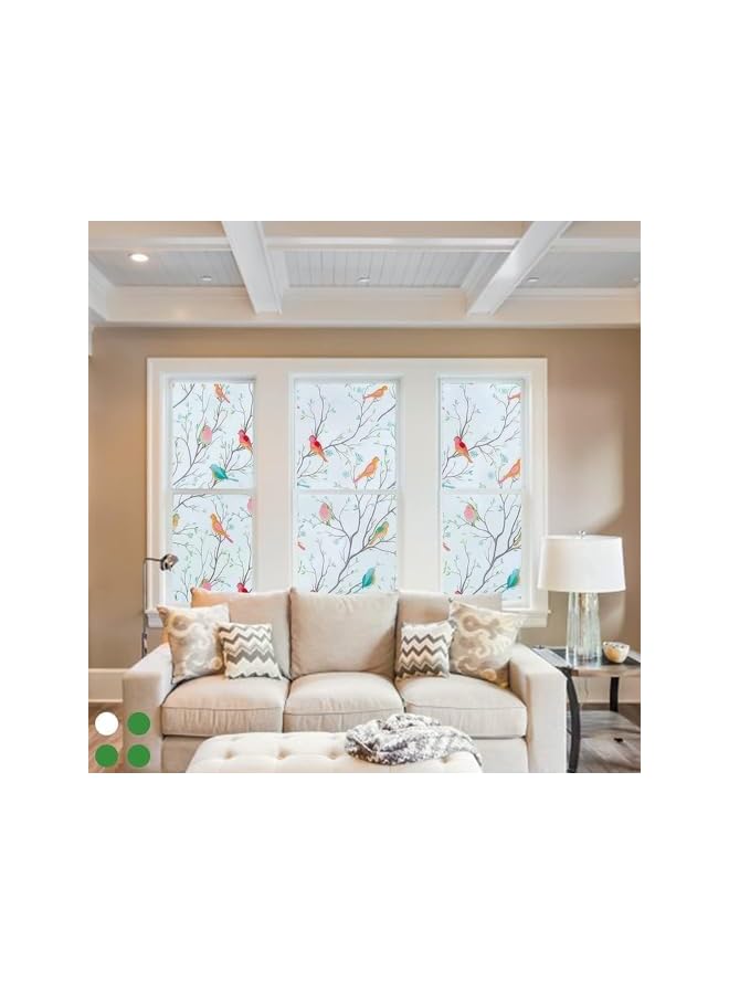 The Bros Film Opaque Non-Adhesive Frosted Bird Window Film Decorative Static Cling Film Bird Window Stickers for GF-WF-90-2WB Home Office 35.5In. by 78.7In. (90 x 200Cm),White - Image 3