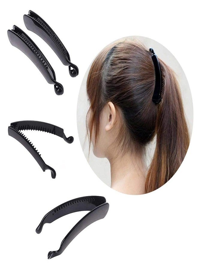 Ublic 6 Piece Black Banana Clips Hair for Thick Hair, Strong Hold Ponytail 4" Glossy Banana Clips for Women and Girls, Hair Accessories - Image 5