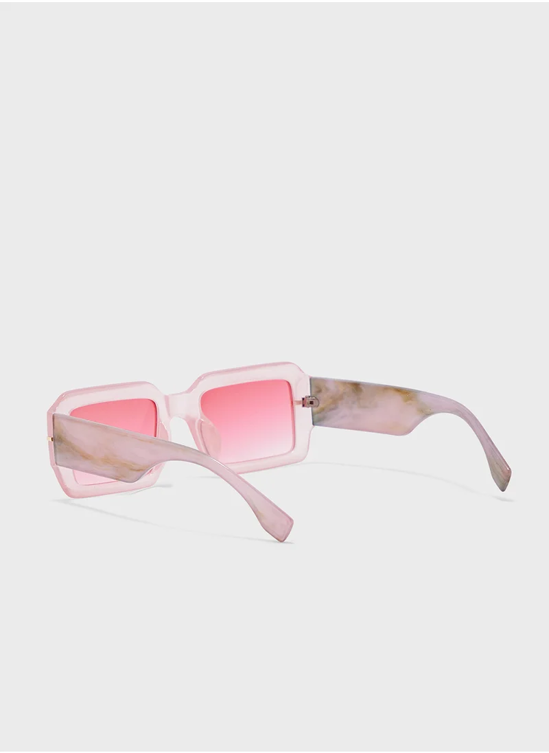 ايلا Marble Arm Rectangular Sunglasses