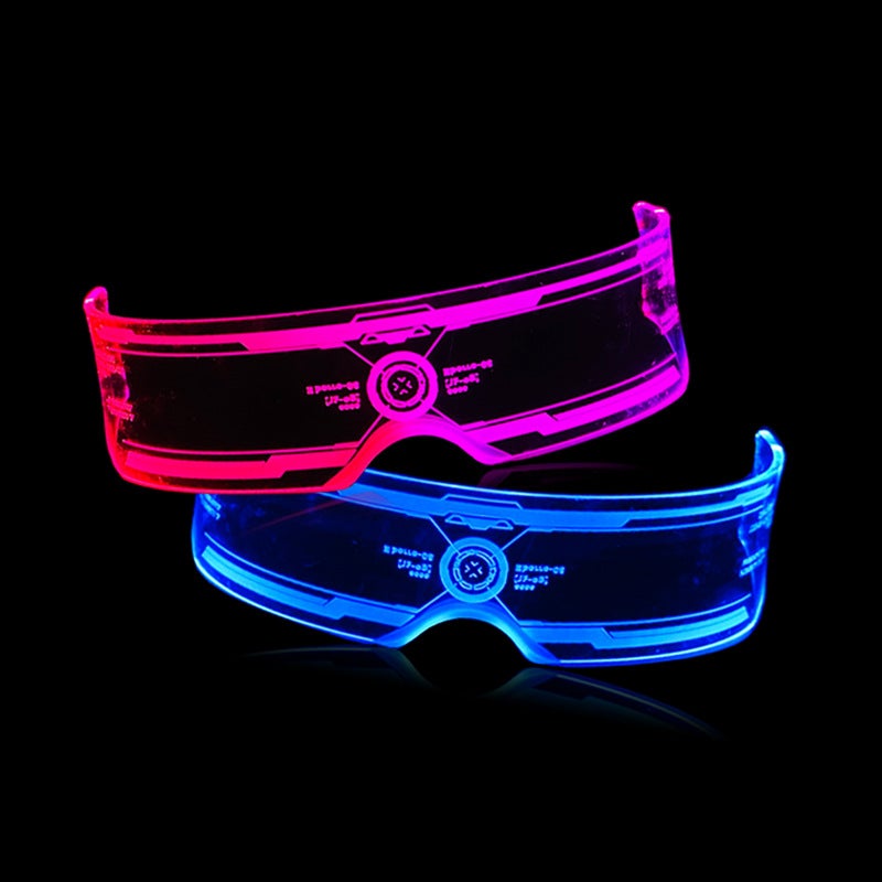 Wholesale Colorful Glowing Acrylic Glasses Cyberpunk Party Glasses - Image 3