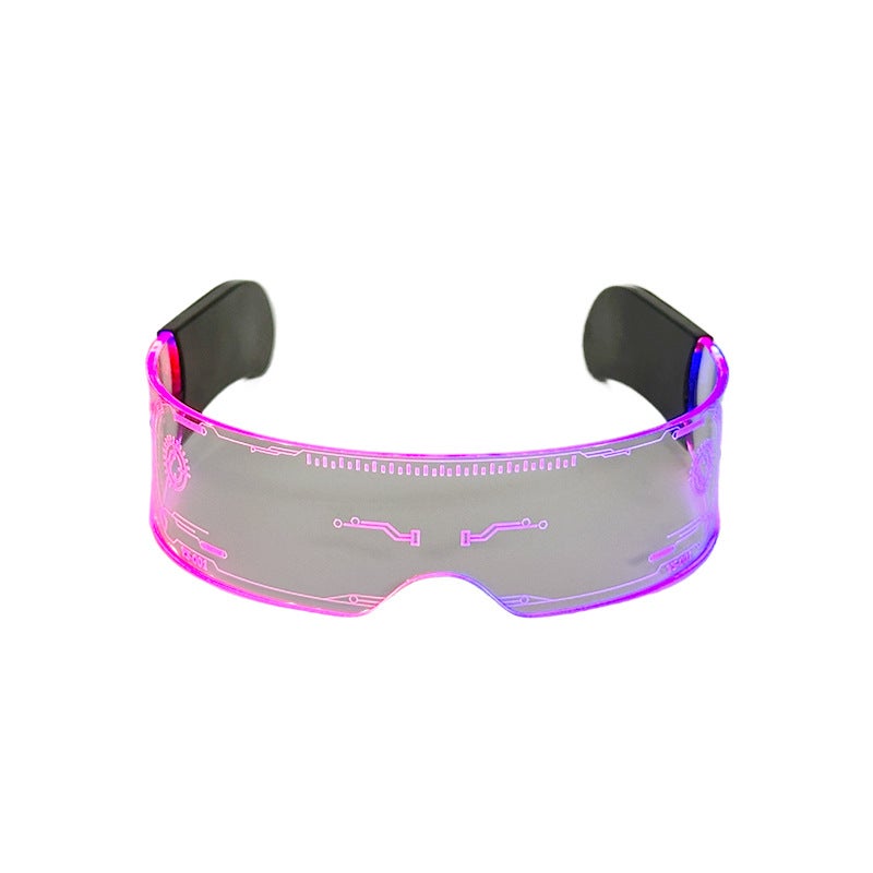 Wholesale Colorful Glowing Acrylic Glasses Cyberpunk Party Glasses - Image 1