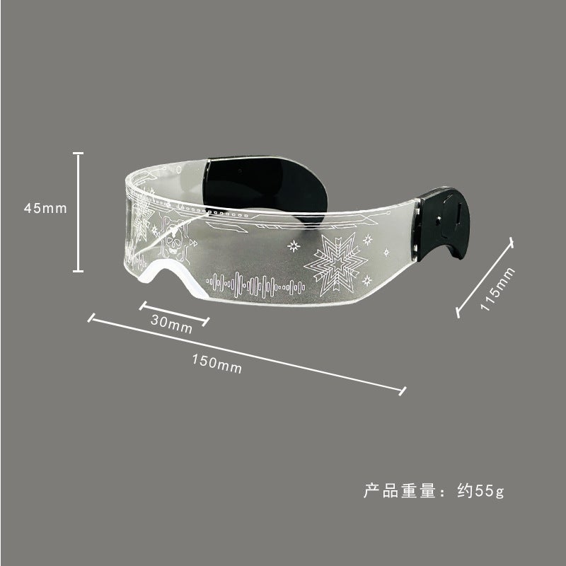 Wholesale Colorful Glowing Acrylic Glasses Cyberpunk Party Glasses - Image 4