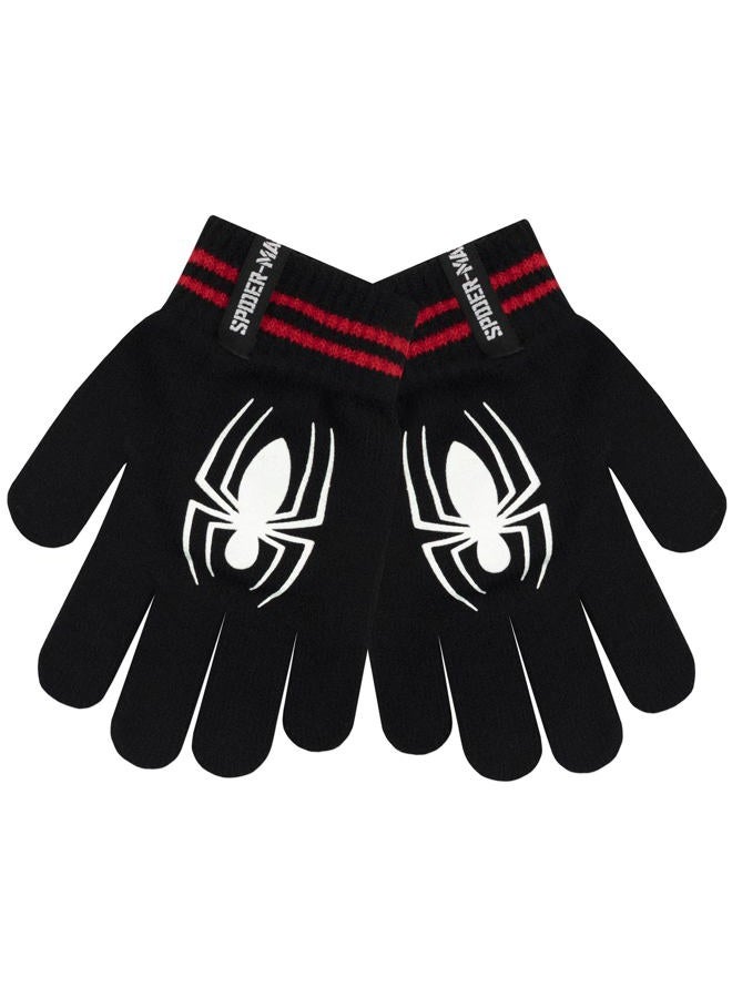MARVEL Kids Winter Hat and Gloves Set Spiderman Black One Size - Image 3