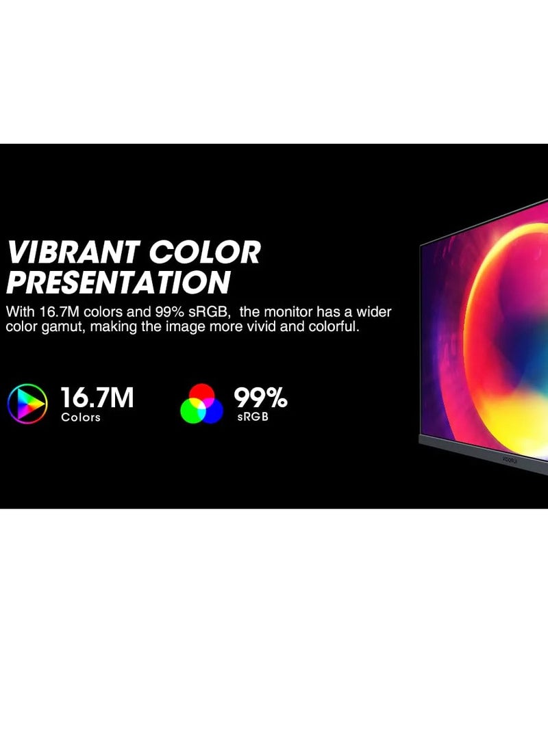 KOORUI - 24 FHD IPS Gaming Monitor, Ultra Slim Frame, 165Hz Refresh Rate, 1ms Response Time, 99% sRGB, FreeSync (G-Sync Compatible) VESA Mountable, HDMI / DisplayPort, Black | 24E3 - Image 1