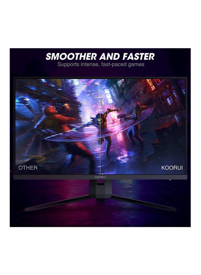 KOORUI - 24 FHD IPS Gaming Monitor, Ultra Slim Frame, 165Hz Refresh Rate, 1ms Response Time, 99% sRGB, FreeSync (G-Sync Compatible) VESA Mountable, HDMI / DisplayPort, Black | 24E3 - Image 1