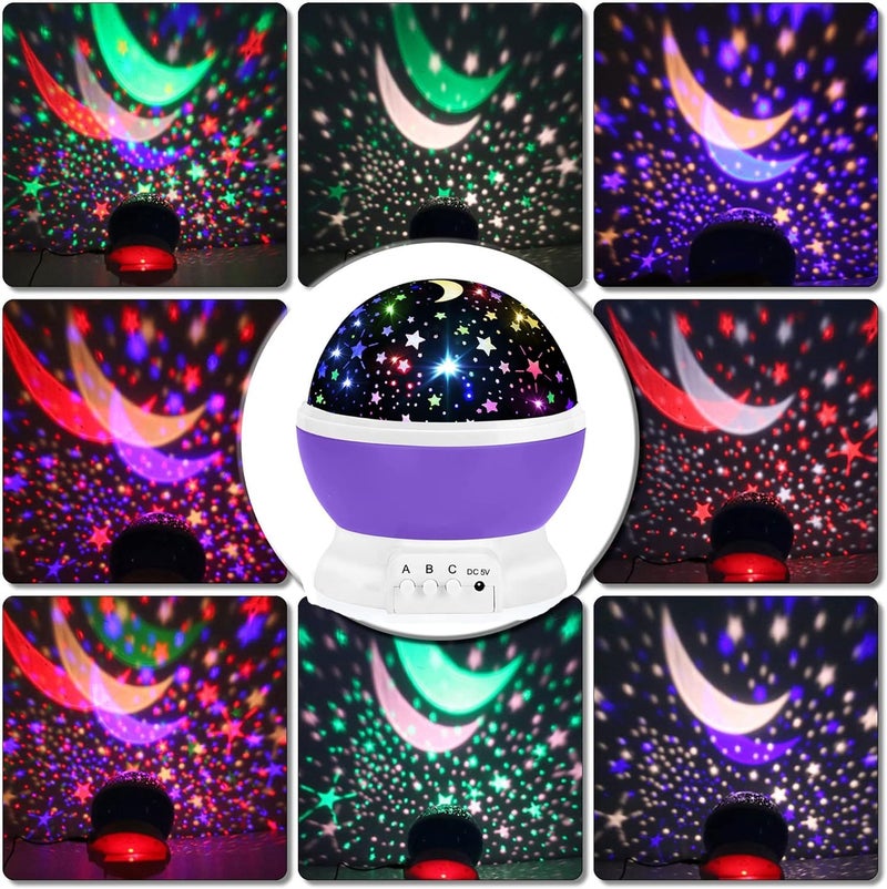 LOGROTATE Star Master Projector Night Light – Romantic LED Sky Projector Lamp with USB Cable – Colorful Rotating Galaxy Light for Bedroom, Kids, and Home Décor(Purple) - Image 2