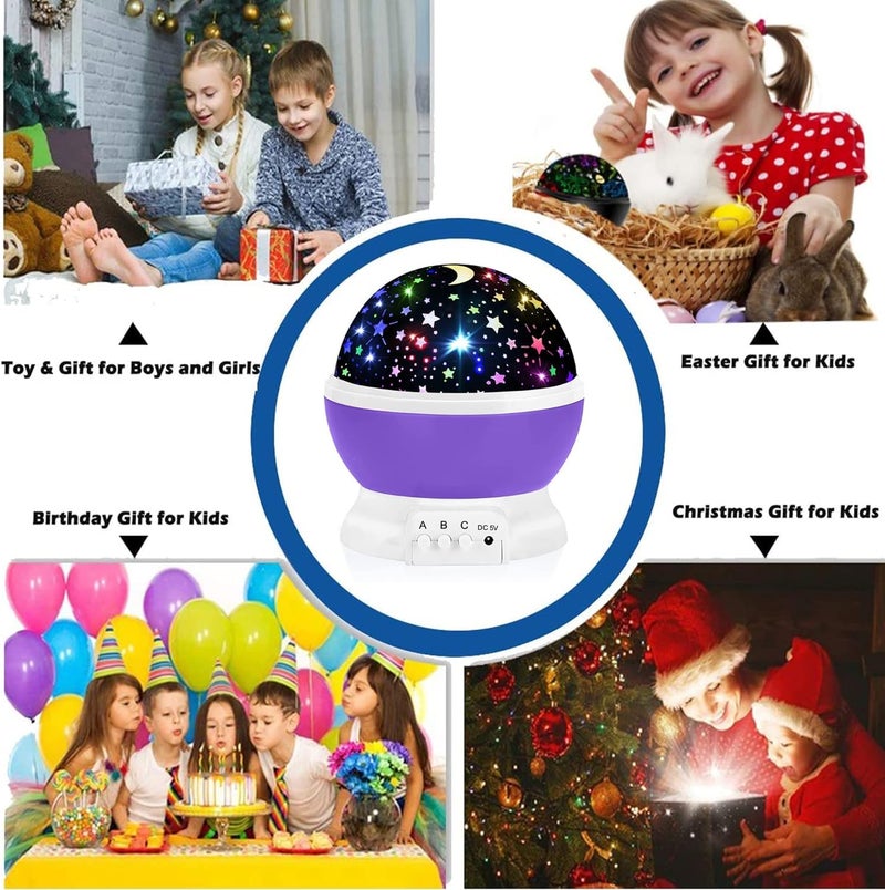 LOGROTATE Star Master Projector Night Light – Romantic LED Sky Projector Lamp with USB Cable – Colorful Rotating Galaxy Light for Bedroom, Kids, and Home Décor(Purple) - Image 3