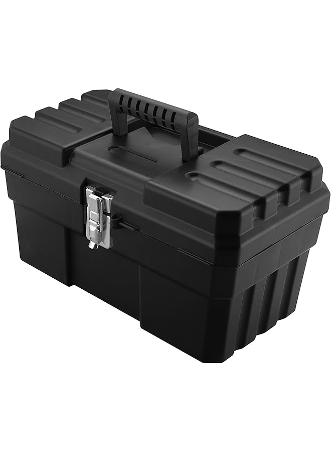 PROMASS promass 09514 ProBox 14-Inch Plastic Toolbox for Tools, Hobby or Craft Storage Toolbox with Removable Tray, 14-Inch x 8-Inch x 8-Inch, Black 