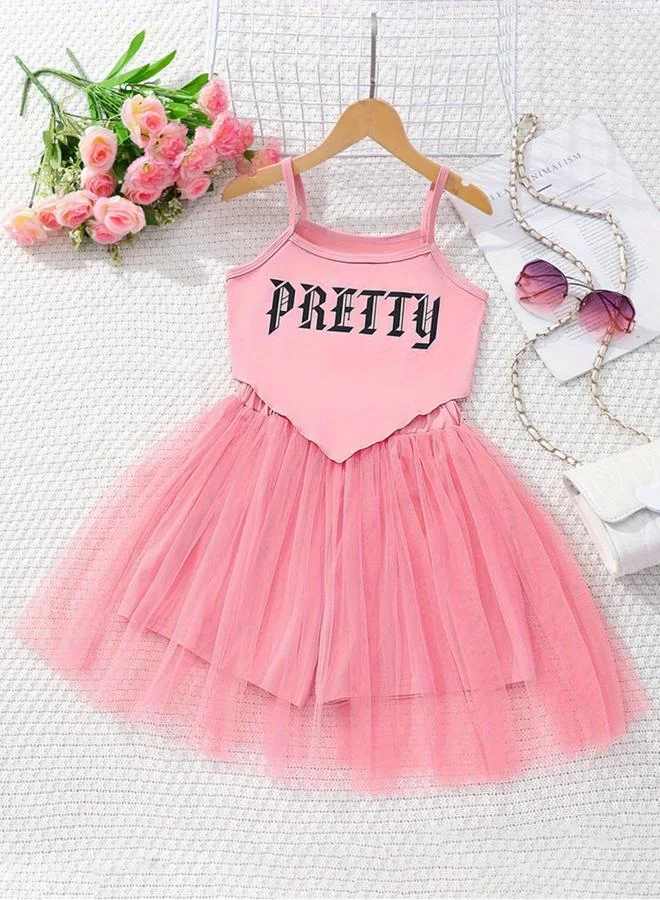 Take Two  Girls Strappy V-Shaped Hem Cami Top And Mesh Ruffle Mini Skirt Set for Women | Best Price UAE
