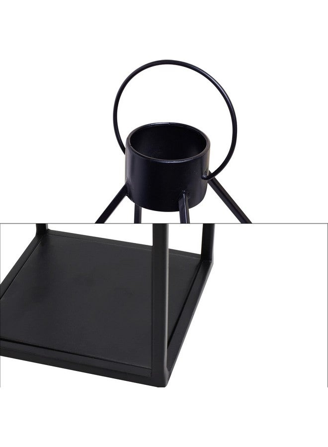 HPC DEC R OUR HAPPY PLACE HPC Decor 22'' 19'' 16'' Lanterns Decorative w/Flickering Timer Candles- Tall Large Black Metal Candle Lanterns Set of 3- Modern Farmhouse Lanterns Decor for Indoor,Outdoor,Tabletop,Porch (No Glass)  - Image 4