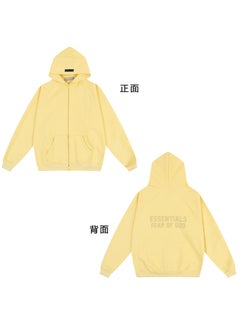 Generic FOG ESSENTIALS Hoodie Autumn Winter Plush Zip Jacket Warm yellow 