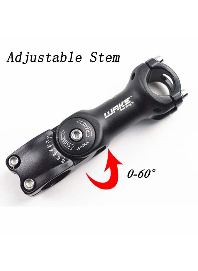 WAKE MTB Stem 31.8 90mm 0-60 Degree Adjustable Bike Stem Mountain Bike Stem Short Handlebar Stem for Most Bicycle, Road Bike, MTB, BMX, Fixie Gear, Cycling (Aluminum Alloy, Lightweight, Black) - Image 4