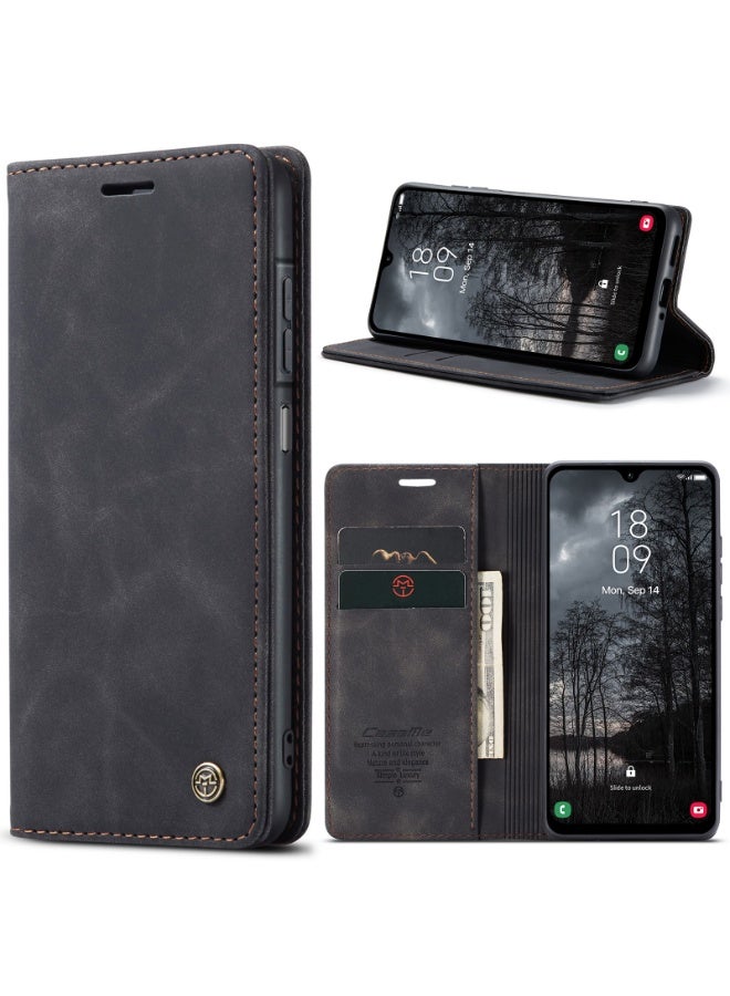 CaseMe Phone Case Luxury PU Leather Design 013 Flip Cover Card Slot Holder Cover For  Samsung Galaxy A17 (Black ) - Image 3