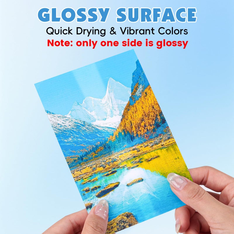 NUITPY 400 Sheets Glossy Photo Paper, 4in x 6in Inkjet Photo Printer Paper, Picture Paper for Photos, Calendars, Brochures, Cards, Menus(180gsm / 48lb) - Image 5