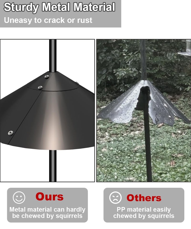 Garbuildman Metal Squirrel Baffle for Bird Feeder Pole, Outside Pole Mount Bird House Guard for Outdoor Shepherdâ€™s Hook, 19 Inch, 1 Pack - Image 3