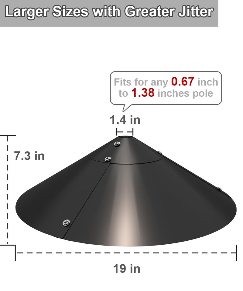 Garbuildman Metal Squirrel Baffle for Bird Feeder Pole, Outside Pole Mount Bird House Guard for Outdoor Shepherdâ€™s Hook, 19 Inch, 1 Pack - Image 5
