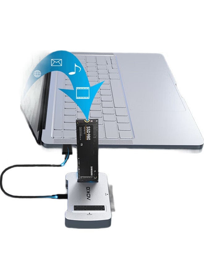 Aoko Msata/M.2 Sata/Nvme Ssd Enclosure Base, 2.5/3.5" Sata Mechanical Multi-Functional Read Disc Drive, M2 To Usb Dual Protocol Adapter, Am10Sl - Image 2