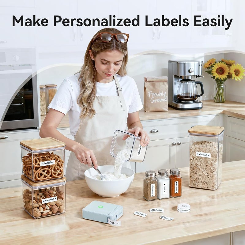 D110 Upgraded Version Mini Label Maker Machine with Tape, Portable Bluetooth Thermal Printer, Sticker Labeler with Multiple Templates for Office Organization Home Kitchen School, Blue - Image 4