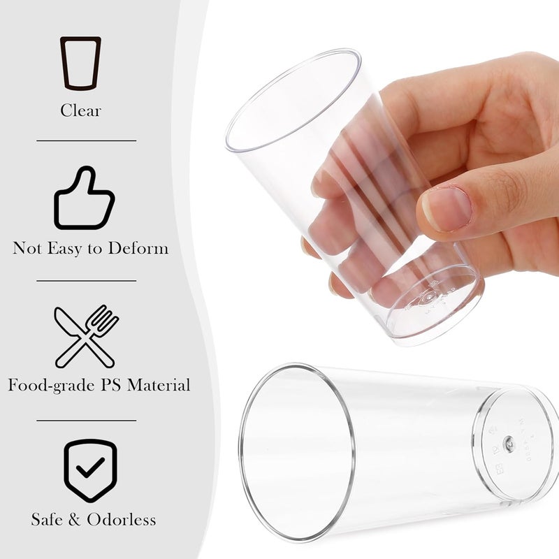 Uiifan 300 Pcs 3 oz Mini Dessert Cups Plastic Appetizer Cups Tall Round Clear Dessert Shooter Disposable Parfait Serving Cups Bowl for Tasting Party Puddings Ice Cream Wedding Birthday Party - Image 4