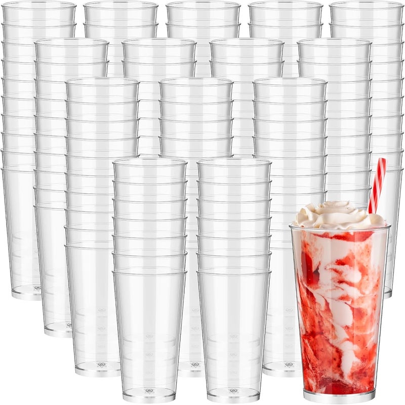Uiifan 300 Pcs 3 oz Mini Dessert Cups Plastic Appetizer Cups Tall Round Clear Dessert Shooter Disposable Parfait Serving Cups Bowl for Tasting Party Puddings Ice Cream Wedding Birthday Party - Image 1