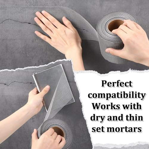 Innconee 150 ft x 4 Inch Cement Board Joint Tape Self Adhesive Durable Gray Fiberglass Mesh Drywall Mesh Repair Tape for Cement Board Joints Repairing, Sealing and Strengthening - Image 5