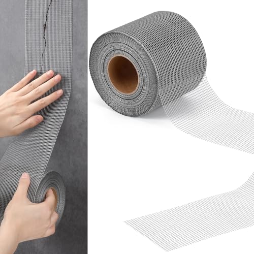 Innconee 150 ft x 4 Inch Cement Board Joint Tape Self Adhesive Durable Gray Fiberglass Mesh Drywall Mesh Repair Tape for Cement Board Joints Repairing, Sealing and Strengthening - Image 1