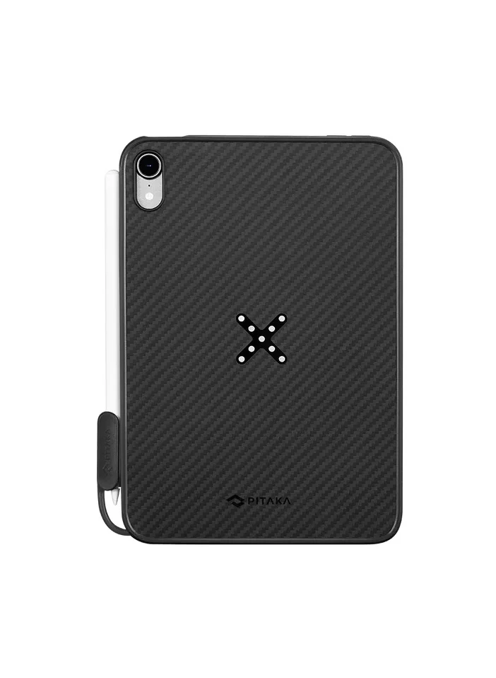 PITAKA Magez Case Pro for IPAD Mini 6 With Pita Flow Charge / Great Protection / Compatible with Magez Charging Stand for Tablets / - Black/Grey Twill