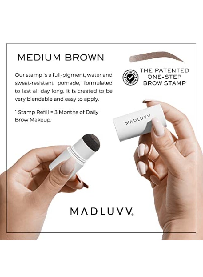 MADLUVV Brow Stamp Refill Color Stamp for Brows Root Touch Up for Women Men Instantly Conceal Hair Loss Grey Hair Thinning Hair with StainProofSmudgeProof Powder Formula Medium Brown - Image 3