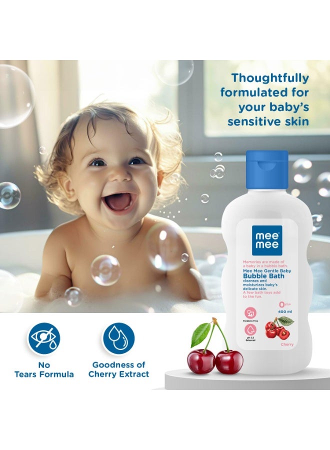Mee Mee Gentle & Foamy Baby Body Wash & Bubble Bath is a mild, tear-free cleanser specially formulated for delicate baby skin. It combines cherry and fruit extracts to gently cleanse from head to toe,