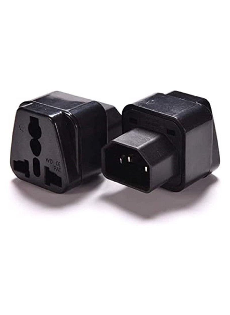IEC C14 to Universal Female AU US UK EU C13 Safe Socket Power Adapter Plug